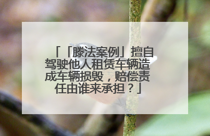 「滕法案例」擅自驾驶他人租赁车辆造成车辆损毁，赔偿责任由谁来承担？