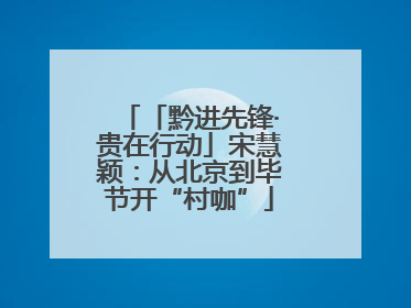 「黔进先锋·贵在行动」宋慧颖：从北京到毕节开“村咖”