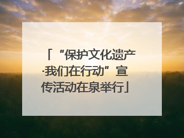 “保护文化遗产·我们在行动”宣传活动在泉举行