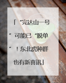“完达山一号”可能已“脱单”！东北虎种群也有新喜讯