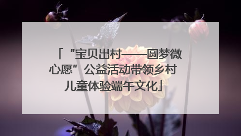 “宝贝出村——圆梦微心愿”公益活动带领乡村儿童体验端午文化