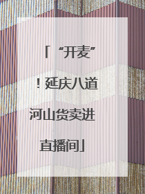 “开麦”！延庆八道河山货卖进直播间
