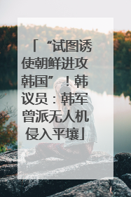 “试图诱使朝鲜进攻韩国”！韩议员：韩军曾派无人机侵入平壤