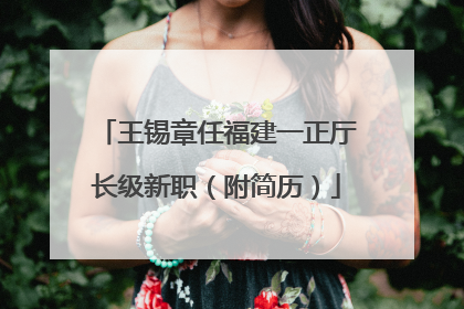 王锡章任福建一正厅长级新职（附简历）
