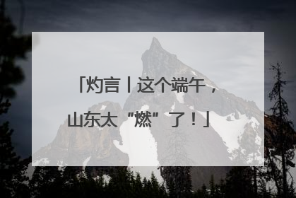 灼言丨这个端午，山东太“燃”了！