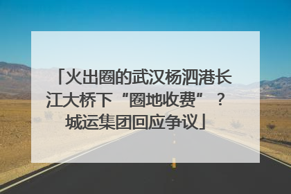 火出圈的武汉杨泗港长江大桥下“圈地收费”？城运集团回应争议