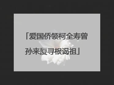 爱国侨领柯全寿曾孙来厦寻根谒祖