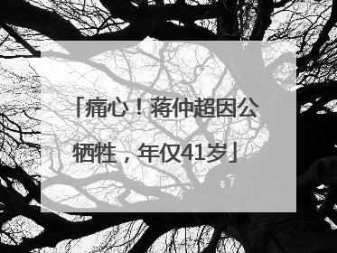 痛心！蒋仲超因公牺牲，年仅41岁