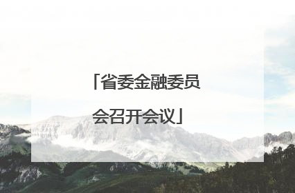 省委金融委员会召开会议