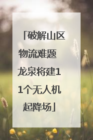破解山区物流难题 龙泉将建11个无人机起降场