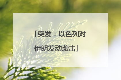 突发：以色列对伊朗发动袭击