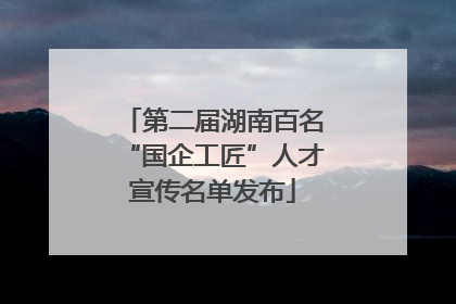 第二届湖南百名“国企工匠”人才宣传名单发布