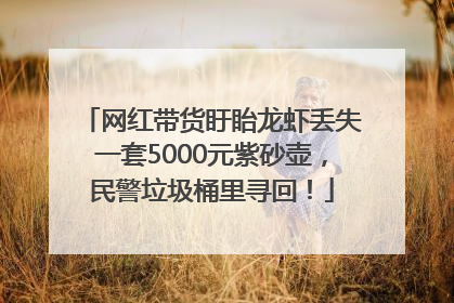 网红带货盱眙龙虾丢失一套5000元紫砂壶，民警垃圾桶里寻回！