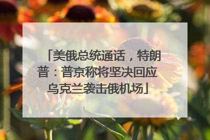 美俄总统通话，特朗普：普京称将坚决回应乌克兰袭击俄机场