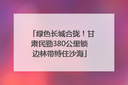 绿色长城合拢！甘肃民勤380公里锁边林带缚住沙海