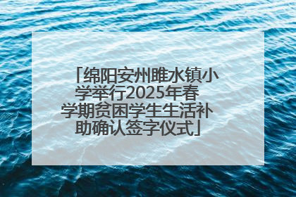 绵阳安州雎水镇小学举行2025年春学期贫困学生生活补助确认签字仪式