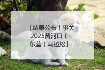 结果公布！事关2025黄河口（东营）马拉松