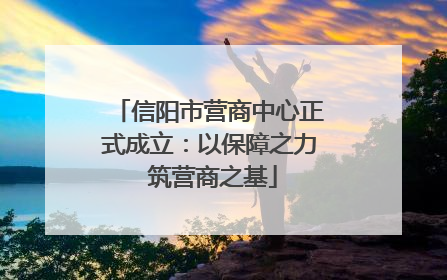 信阳市营商中心正式成立：以保障之力 筑营商之基