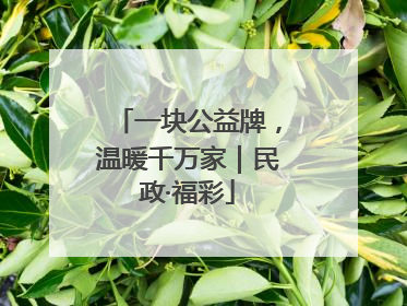 一块公益牌，温暖千万家｜民政·福彩