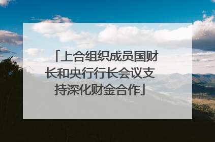 上合组织成员国财长和央行行长会议支持深化财金合作