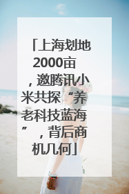 上海划地2000亩，邀腾讯小米共探“养老科技蓝海”，背后商机几何