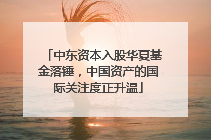 中东资本入股华夏基金落锤，中国资产的国际关注度正升温