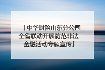 中华财险山东分公司全省联动开展防范非法金融活动专题宣传