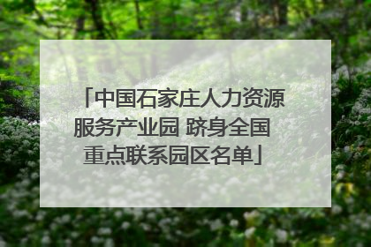中国石家庄人力资源服务产业园 跻身全国重点联系园区名单