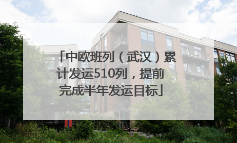 中欧班列（武汉）累计发运510列，提前完成半年发运目标