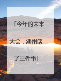 今年的未来大会，湖州谈了三件事