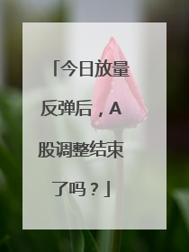 今日放量反弹后，A股调整结束了吗？