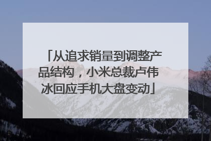 从追求销量到调整产品结构，小米总裁卢伟冰回应手机大盘变动