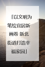 以文明为笔绘宜居新画卷 新北街道打造幸福家园
