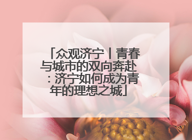 众观济宁丨青春与城市的双向奔赴：济宁如何成为青年的理想之城