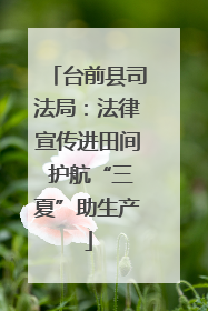 台前县司法局：法律宣传进田间 护航“三夏”助生产