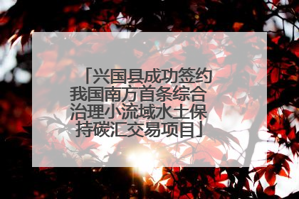 兴国县成功签约我国南方首条综合治理小流域水土保持碳汇交易项目