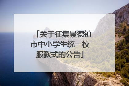 关于征集景德镇市中小学生统一校服款式的公告