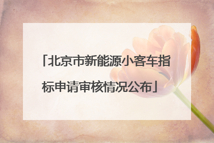 北京市新能源小客车指标申请审核情况公布