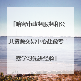 哈密市政务服务和公共资源交易中心赴豫考察学习先进经验