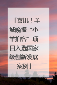 喜讯！羊城晚报“小羊拍客”项目入选国家级创新发展案例