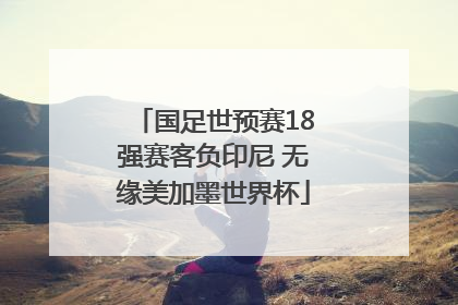 国足世预赛18强赛客负印尼 无缘美加墨世界杯