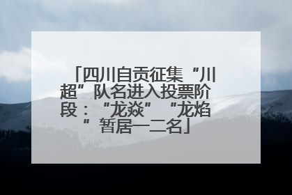 四川自贡征集“川超”队名进入投票阶段：“龙焱”“龙焰”暂居一二名