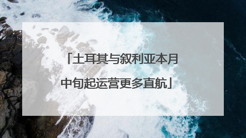 土耳其与叙利亚本月中旬起运营更多直航