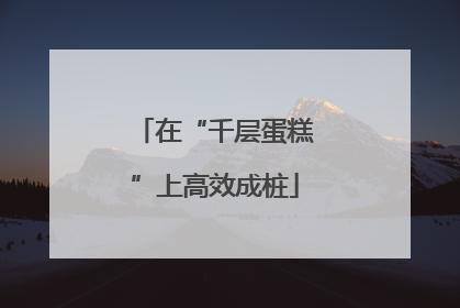 在“千层蛋糕”上高效成桩