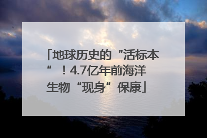 地球历史的“活标本”！4.7亿年前海洋生物“现身”保康