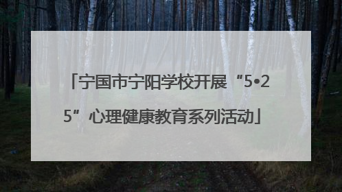 宁国市宁阳学校开展“5•25”心理健康教育系列活动