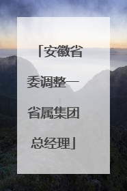 安徽省委调整一省属集团总经理
