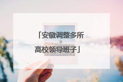 安徽调整多所高校领导班子