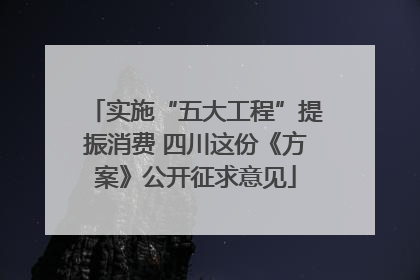 实施“五大工程”提振消费 四川这份《方案》公开征求意见
