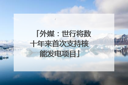 外媒：世行将数十年来首次支持核能发电项目